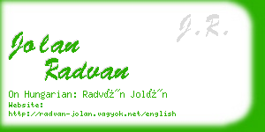 jolan radvan business card